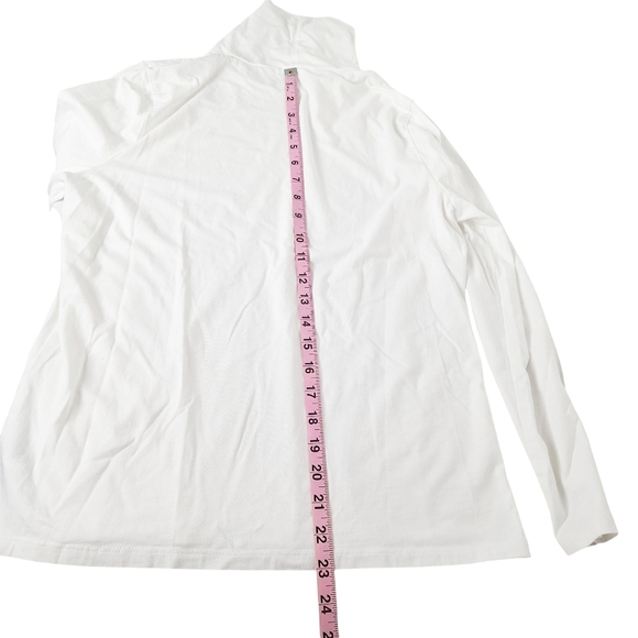 The TALBOTS Tee Petite Large White Cotton Blend Long‎ Sleeve Turtleneck - Picture 15 of 15